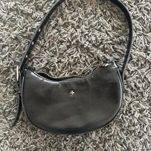 Black leather crossbody bag #leatherbag. Peta + Jain